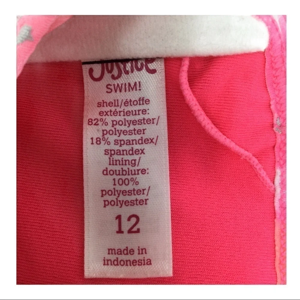 #025 Justice ruffle‎ pink& silver sparkly bikini Swimsuit